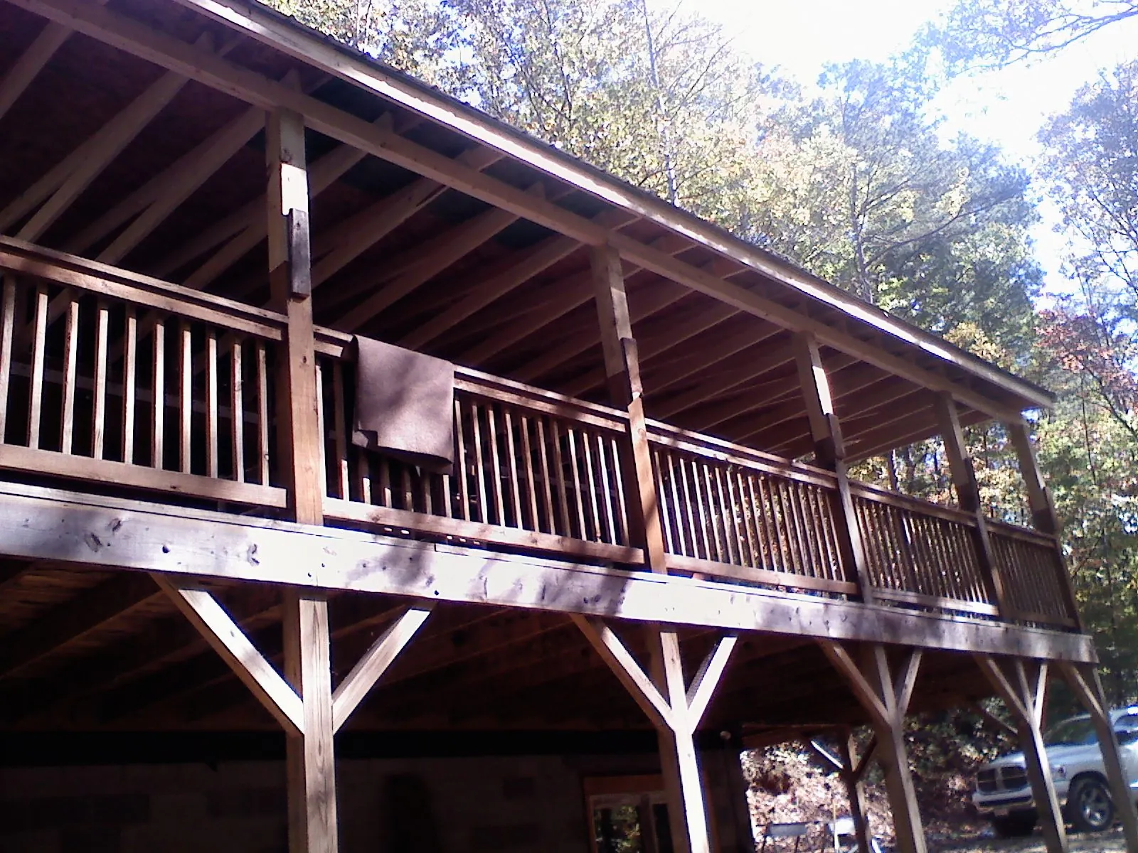 Timber framing under a new elevated porch and deck — Roof Leak Repair in Galloway by Roofing Brothers